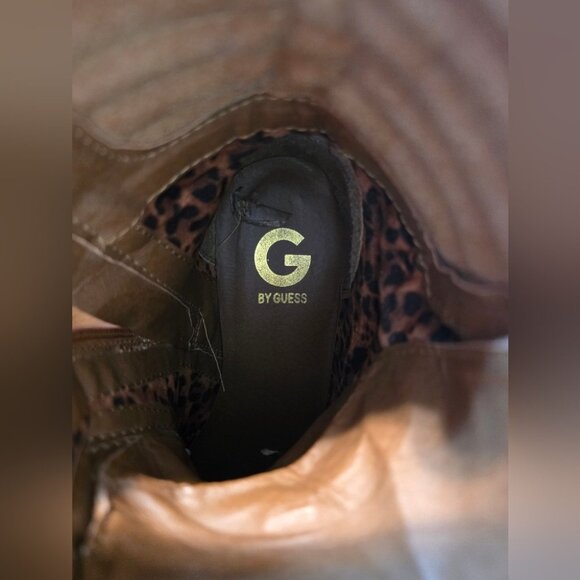 Guess GG Meara Lace-Up Distressed Combat Boots 10M Dark Natural LL - Picture 11 of 12